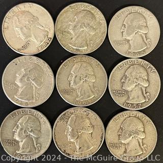 Thirty (30) Washington Silver Quarter Dollar Coins