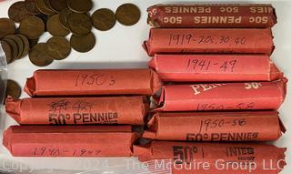 ~12 Rolls Worth of Wheat Cents Including Some Steel Cents