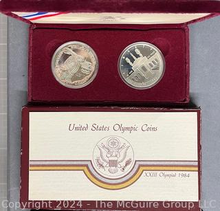 US Olympic Two (2) Coin Set  1984 Los Angeles (RP)