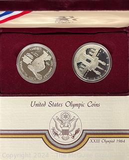 US Olympic Two (2) Coin Set  1984 Los Angeles (RP)