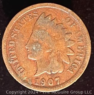 1907 Indian Head Penny One Cent Coin