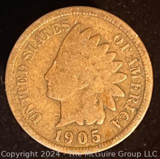 1905 Indian Head Penny One Cent Coin