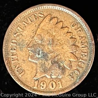 1901 Indian Head One Cent Coin