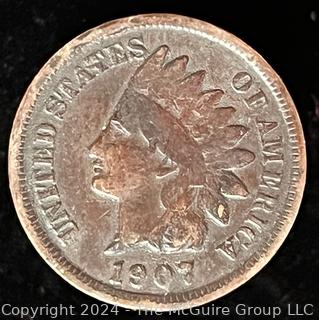 1907 Indian Head One Cent Coin