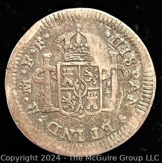 1783 Carlos III Spanish 1/2 Real Coin (Mexico City mint)