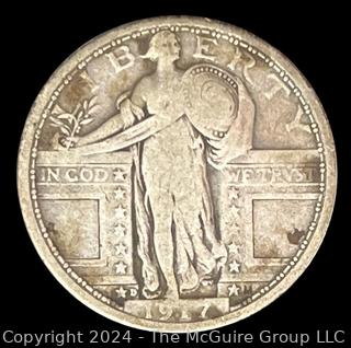 1917 -D Standing Liberty Quarter Dollar Coin