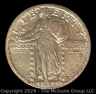 1917 -D Standing Liberty Quarter Dollar Coin (better grade coin)