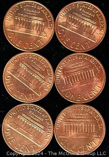 Six (6) Lincoln Head Memorial Cent Coins: 1961-1962-1963 various mint marks P-D