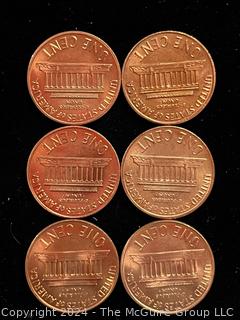 Six (6) Lincoln Head Memorial Cent Coins: 1968-1969-1970 various mint marks P-D-S 