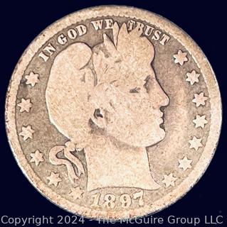 1897-O Barber Quarter Dollar Coin