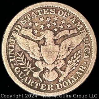 1896-P Barber Quarter Dollar Coin