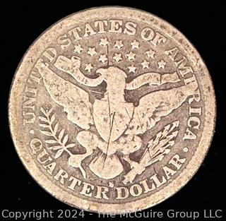 1898-S Barber Quarter Dollar Coin