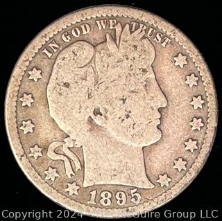 1895-S Barber Quarter Dollar Coin