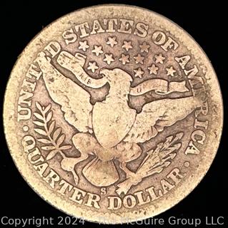 1905-S Barber Quarter Dollar Coin