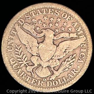 1906-D Barber Quarter Dollar Coin