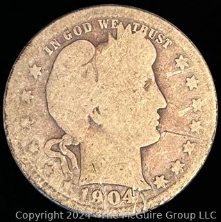 1904 (P) Barber Quarter Dollar Coin