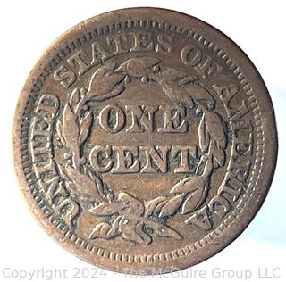 1851 Coronet Large Cent Coin