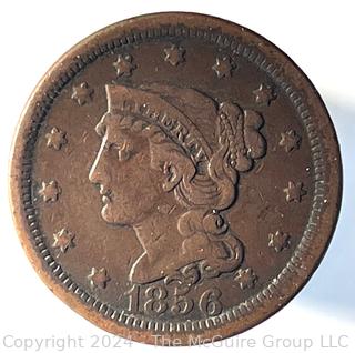 1856 Coronet Large Cent Coin