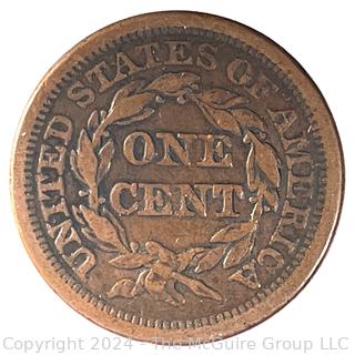 1856 Coronet Large Cent Coin