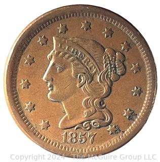 1857 Coronet Large Cent Coin