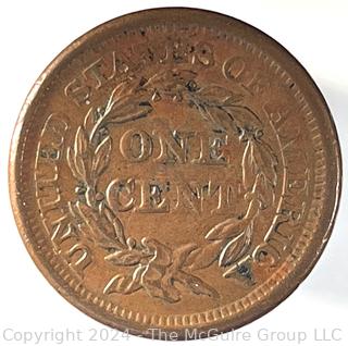 1857 Coronet Large Cent Coin