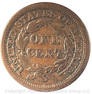 1847 Coronet Large Cent Coin