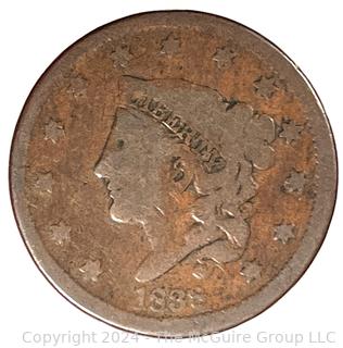 1838 Coronet Large Cent Coin