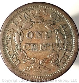 1855 Coronet Large Cent Coin