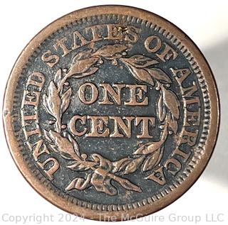 1853 Coronet Large Cent Coin