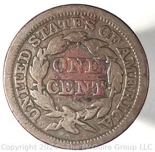 1846 Coronet Large Cent Coin