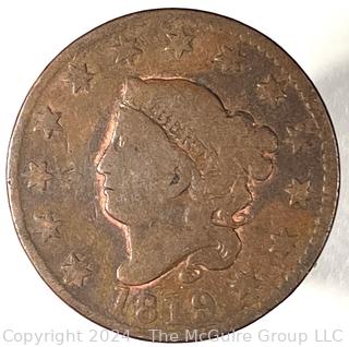 1819 Coronet Large Cent Coin