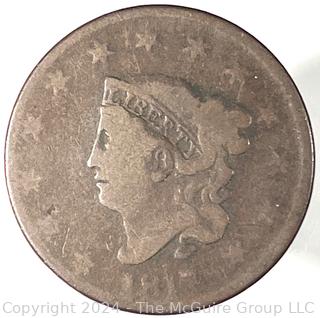 1817 Coronet Large Cent Coin