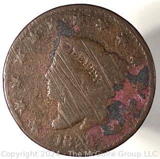 1828 Coronet Large Cent Coin