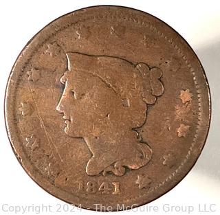 1841 Coronet Large Cent Coin