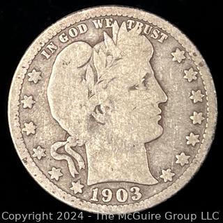 1903-S Barber Quarter Dollar Coin