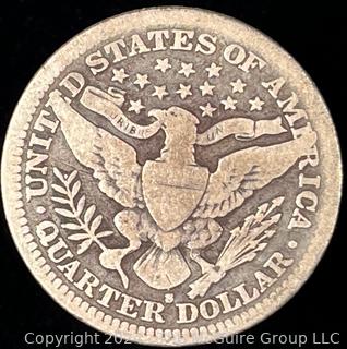 1900 -S Barber Quarter Dollar Coin