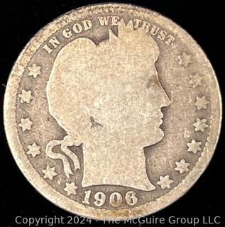 1906 (P) Barber Quarter Dollar Coin