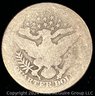 1908-P Barber Quarter Dollar Coin