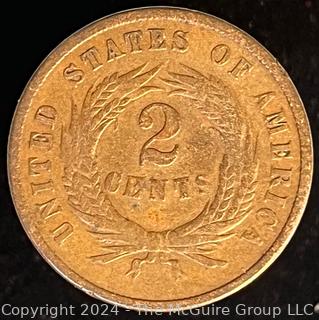 1868 US 2 Cent Coin (Bronze)