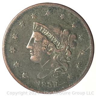 1837 US Liberty Coronet Head Large Cent Coin