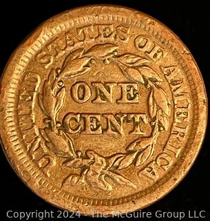 1854 US Liberty Coronet Head Large Cent Coin