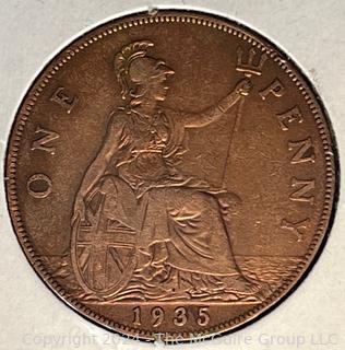 1935 Great Britain One Penny Coin