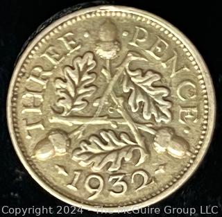 1932 Great Britain George V Three Pence Coin (.50%)