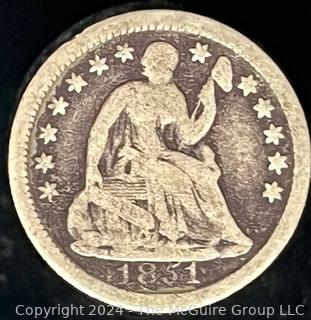 1851 US Seated Liberty Silver Dime