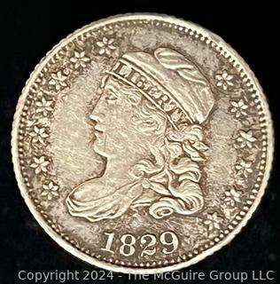 1829 US Capped Bust Half Dime Coin (90S/10C)