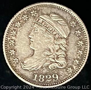 1829 US Capped Bust Half Dime Coin (90S/10C)