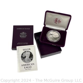 1989 -S  US One Ounce Proof Silver American Eagle Coin in Presentation Box