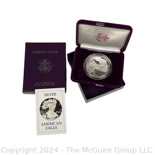 1986 -S  US One Ounce Proof Silver American Eagle Coin in Presentation Box