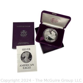 1987 -S  US One Ounce Proof Silver American Eagle Coin in Presentation Box