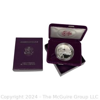 1990 -S  US One Ounce Proof Silver American Eagle Coin in Presentation Box